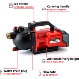 EINHELL AQUINNA Tuinpomp  Rood/zwart, Accu en oplader niet inbegrepen