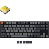 Keychron K1-D4, toetsenbord Zwart, US lay-out, Keychron Low Profile Optical Banana, 75%, White leds, ABS, hot swap, Bluetooth 5.1