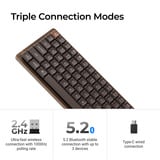 Keychron K3 Max-H3W All-Wood Special Edition RGB mechanisch toetsenbord Houtkleur, US lay-out (QWERTY), Keychron Milk POM Brown, 75%, RGB leds, Double-shot PBT, hot swap, 2.4GHz | Bluetooth 5.1 | USB-C