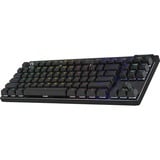 Logitech PRO X TKL, gaming toetsenbord Zwart, GX Brown, 80% (TKL), RGB leds, PBT Doubleshot keycaps, 2,4 GHz / Bluetooth / USB-C