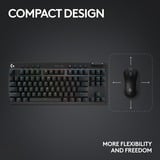 Logitech PRO X TKL, gaming toetsenbord Zwart, US-International, GX Brown, 80% (TKL), RGB leds, PBT Doubleshot keycaps, 2,4 GHz / Bluetooth / USB-C