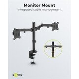 goobay Monitor Mount Dual Flex 17 - 32 inch (43 - 81 cm), max. 8 kg monitorarm Zwart