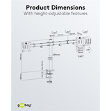 goobay Monitor Mount Dual Flex 17 - 32 inch (43 - 81 cm), max. 8 kg monitorarm Zwart