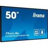 iiyama ProLite LH5054UHS-B1AG 50" 4K Ultra HD Public Display Zwart (mat), 4K UHD, VGA, DVI, HDMI, DisplayPort, Audio, LAN, WiFi, USB