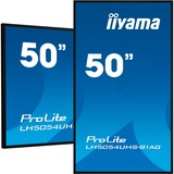 iiyama ProLite LH5054UHS-B1AG 50" 4K Ultra HD Public Display Zwart (mat), 4K UHD, VGA, DVI, HDMI, DisplayPort, Audio, LAN, WiFi, USB