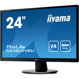 iiyama ProLite X2483HSU-B5 24" Monitor Zwart, HDMI, DisplayPort, USB, Audio