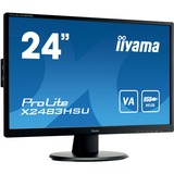 iiyama ProLite X2483HSU-B5 24" monitor Zwart, HDMI, DisplayPort, USB, Audio