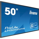 iiyama Prolite LH5042UHS-B3 49.5" 4K Ultra HD Public Display Zwart, Touch, HDMI, DisplayPort, Audio, Android