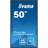 iiyama Prolite LH5042UHS-B3 49.5" 4K Ultra HD Public Display Zwart, Touch, HDMI, DisplayPort, Audio, Android