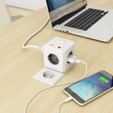Allocacoc PowerCube Extended | WiFi | stekkerdoos stekkerdoos Wit/grijs, België | Frankrijk