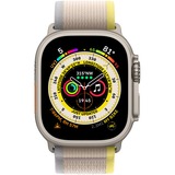 Apple Watch Ultra smartwatch 49mm, Geel/beige Trail-bandje S/M, Titanium, GPS + Cellular