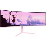 Arozzi Nova Curved 49" UltraWide gaming monitor Roze, 165 Hz, 1x DisplayPort, 2x HDMI, 1x USB-C, Audio, Adaptive Sync