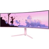 Arozzi Nova Curved 49" UltraWide gaming monitor Roze, 165 Hz, 1x DisplayPort, 2x HDMI, 1x USB-C, Audio, Adaptive Sync