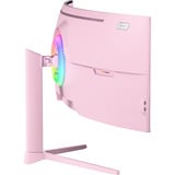 Arozzi Nova Curved 49" UltraWide gaming monitor Roze, 165 Hz, 1x DisplayPort, 2x HDMI, 1x USB-C, Audio, Adaptive Sync
