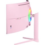 Arozzi Nova Curved 49" UltraWide gaming monitor Roze, 165 Hz, 1x DisplayPort, 2x HDMI, 1x USB-C, Audio, Adaptive Sync