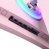 Arozzi Nova Curved 49" UltraWide gaming monitor Roze, 165 Hz, 1x DisplayPort, 2x HDMI, 1x USB-C, Audio, Adaptive Sync