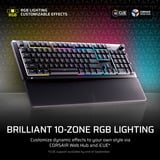Corsair SKIFF 100 RGB gaming toetsenbord Zwart, US lay-out (QWERTY), Membraan, 100%, RGB-leds