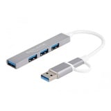 DeLOCK 64214 usb-hub 3x USB-A 2.0, 1x USB-A 3.2 Gen 1 (5 Gbit/s)