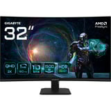 GIGABYTE GS32QCA 31.5" curved gaming monitor Zwart, HDMI, DisplayPort, 180 Hz
