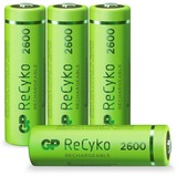 GP Batteries ReCyko AA, Mignon oplaadbare batterij Groen, 4 stuks