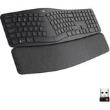 Logitech K860 ERGO Keyboard Zwart, 100%, Bluetooth, US international ISO