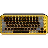 Logitech POP Keys - BLAST, toetsenbord Geel/zwart, US lay-out, GX Brown, Bluetooth