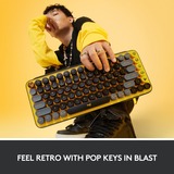 Logitech POP Keys - BLAST, toetsenbord Geel/zwart, US lay-out, GX Brown, Bluetooth