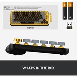 Logitech POP Keys - BLAST, toetsenbord Geel/zwart, US lay-out, GX Brown, Bluetooth