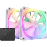 NZXT F140 RGB DUO case fans Wit, 2 stuks, 140 x 140 x 25 mm, PWM, Incl. controller