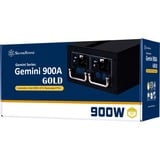 SilverStone Gemini 900A Gold, 900 watt voeding  Zwart, 4x PCIe