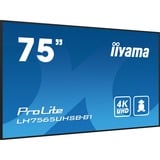 iiyama ProLite LH7565UHSB-B1 74.5" 4K Ultra HD Public Display Zwart, HDMI, DisplayPort, LAN, WiFi, Audio, USB, Android