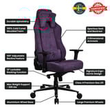 Arozzi Vernazza Soft Fabric - Purple gamestoel Donkerpaars