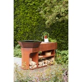 Barbecook Nestor Island uit cortenstaal houtbarbecue 