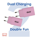 Club 3D 2-Pack USB C Charger 30 Watt Roze