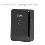 Club 3D CAC-1933 USB-C laadstation met 4 poorten Zwart, 240W, PD 3.1 + PPS + LED-display
