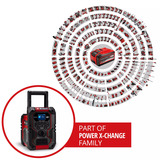 EINHELL Accu Radio TE-CR 18 Li DAB+/FM/BT - Solo bouwradio Rood/zwart, Accu en oplader niet inbegrepen