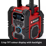 EINHELL Accu Radio TE-CR 18 Li DAB+/FM/BT - Solo bouwradio Rood/zwart, Accu en oplader niet inbegrepen