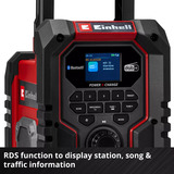 EINHELL Accu Radio TE-CR 18 Li DAB+/FM/BT - Solo bouwradio Rood/zwart, Accu en oplader niet inbegrepen