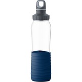 Emsa Drink2GO Glas Drinkfles Transparant/donkerblauw, 0,7 Liter