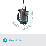 GARDENA 2-in-1 Dompelpomp voor Helder Water 20000 BASIC dompel- en drukpompen Grijs/zwart, 550 Watt, 20.000 l/h, met Vlotterschakelaar