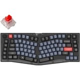 Keychron V10-C1, toetsenbord Zwart/transparant, US lay-out, Keychron K Pro Red, RGB leds, 75% Alice, OSA Profile Double-Shot PBT, hot swap, Bluetooth 5.1, Knob