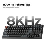 Keychron V5 Ultra 8K Wireless Custom Mechanical Keyboard Zwart, US lay-out (QWERTY), Keychron Silk POM Red, 96%, RGB, Hot swap, 2.4 GHz | Bluetooth 5.3 | USB-C