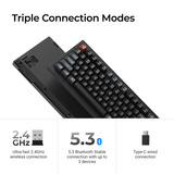 Keychron V5 Ultra 8K Wireless Custom Mechanical Keyboard Zwart, US lay-out (QWERTY), Keychron Silk POM Red, 96%, RGB, Hot swap, 2.4 GHz | Bluetooth 5.3 | USB-C