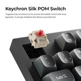 Keychron V5 Ultra 8K Wireless Custom Mechanical Keyboard, toetsenbord Zwart, US lay-out, Keychron Silk POM Red, Keychron Silk POM Red, 96%, RGB, Hot swap, 2.4 GHz / Bluetooth 5.3 / USB-C