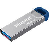 Kingston DataTraveler Kyson USB Flash Drive 128 GB usb-stick Zilver/blauw, USB-A 3.2 (5 Gbit/s)