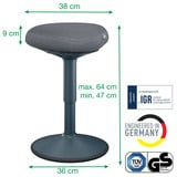 Leitz Ergo Wiebel Zitkruk met Gasveer (47 - 64 cm) stoel Donkergrijs