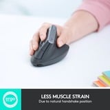 Logitech MX Vertical muis Zwart/zilver, 400 - 4000 dpi, Unifying, Bluetooth, USB