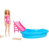 Mattel Barbie Blonde pop met zwembad en glijbaan 