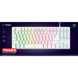 Trust GXT 833W Thado TKL RGB gaming toetsenbord Wit, US lay-out (QWERTY), 80% (TKL)