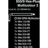 Wera 950/9 Hex-Plus Multicolour 2 Stiftsleutelset, 9-delig metrisch, BlackLaser